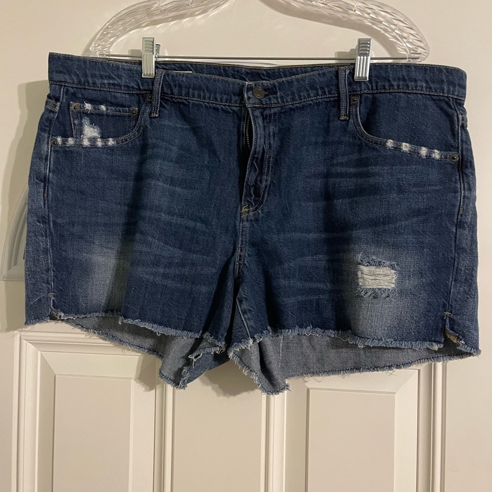 GAP Distressed Dark Blue Denim Jean Shorts
